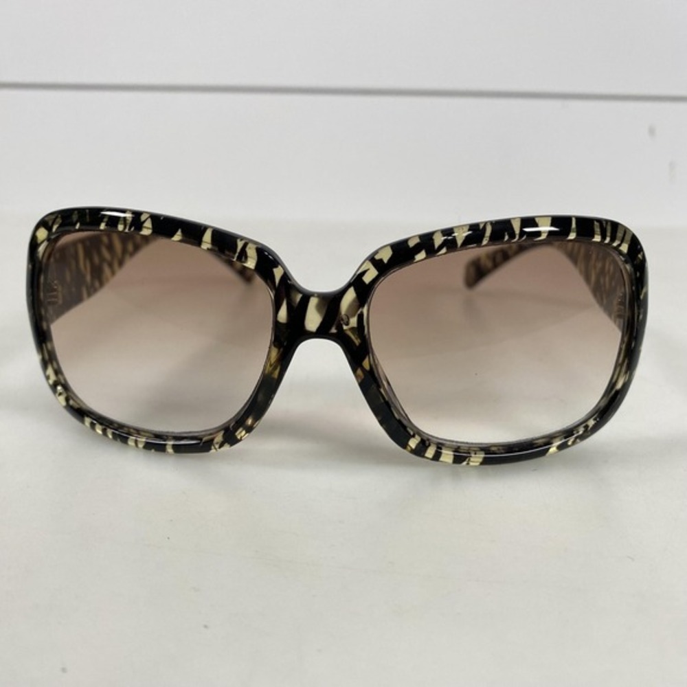 Dolce & Gabbana Black and Cream Patterned Oversized Sunglasses